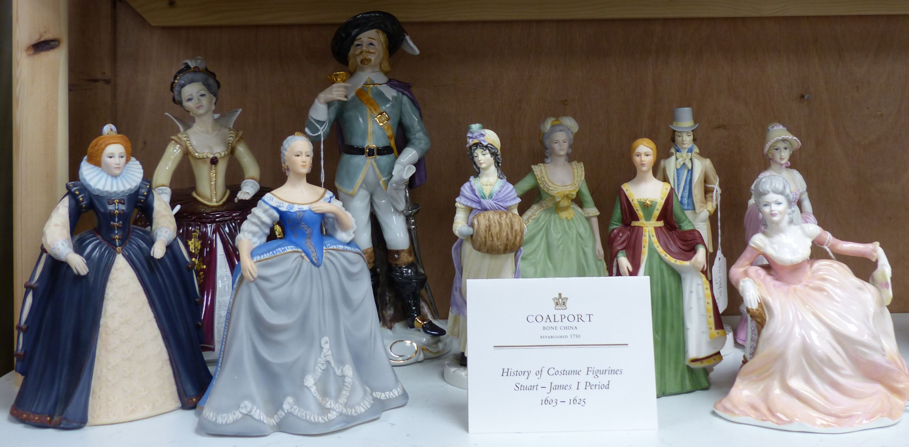 Ten various ceramic figurines by Coalport, Royal Worcester, Franklin Mint and others